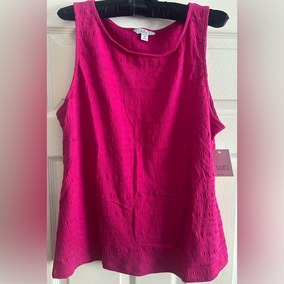 NWT Pink Croft & Barrow Smocked Tank 0X - Picture 2 of 5